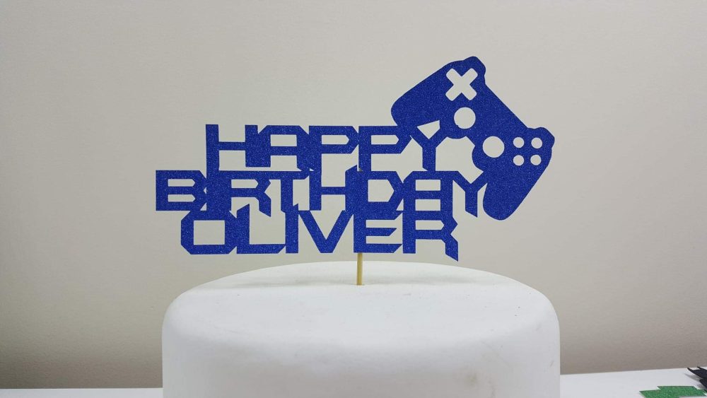 Personalised Play Game Card Cake Topper, Birthday, Celebration, Video game, Console, Handmade - Image 2