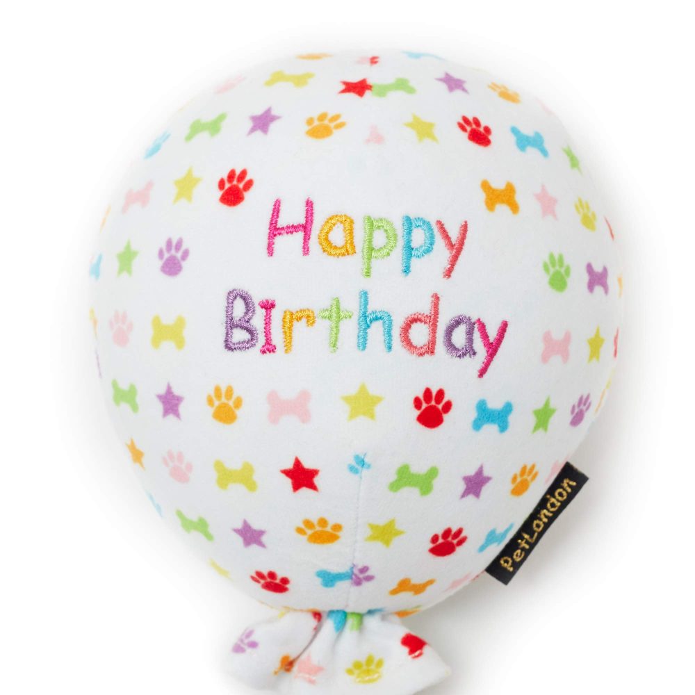 Pet London Birthday Balloon Dog Toy - Celebrate Your Dog's Happy Birthday - Plush colourful Rainbow Confetti Pattern Dog Party Gift-Perfect Pup Special Day Present-UK Designer Brand-BDAY or Adoption - Image 4