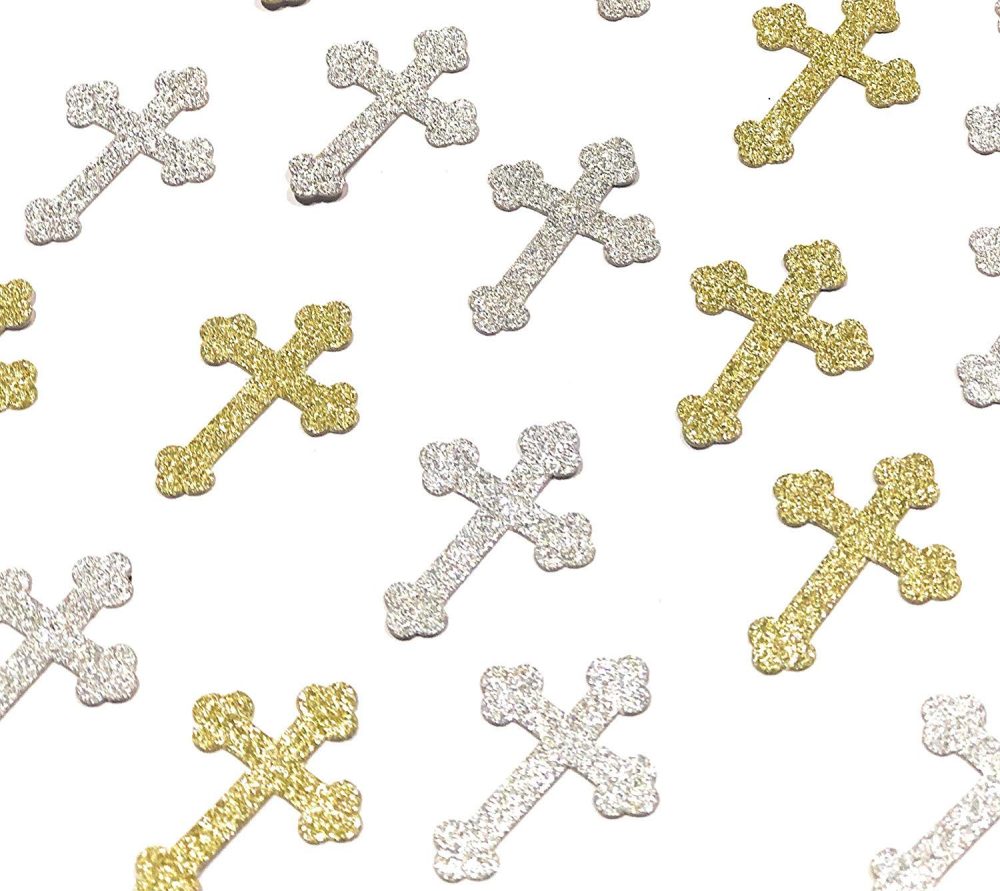 50 x Gold Christian Cross Table Confetti | Christening Confetti