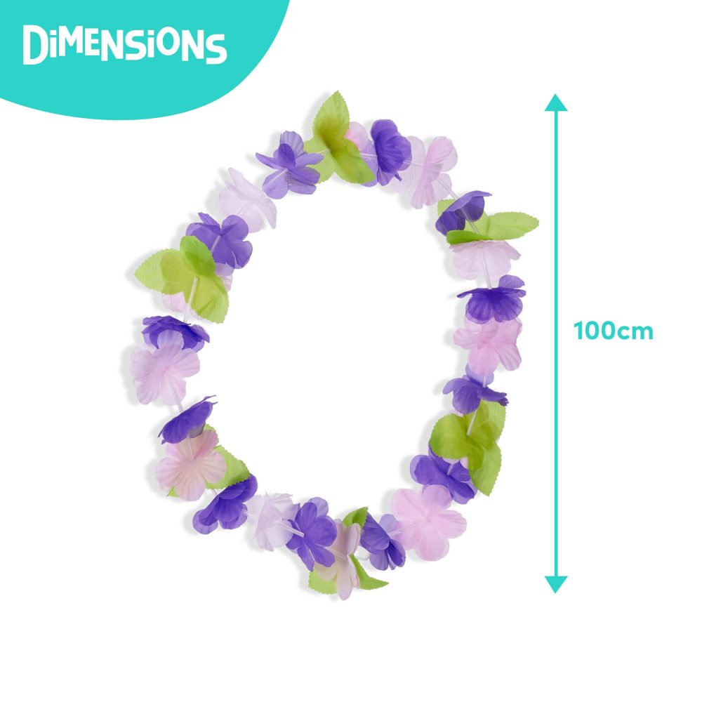 THE TWIDDLERS - 40 Hawaiian Flower Garlands Lei Necklaces - Hula Tropical-Themed Party Accessories Decorations for Kids and Adults - Image 4