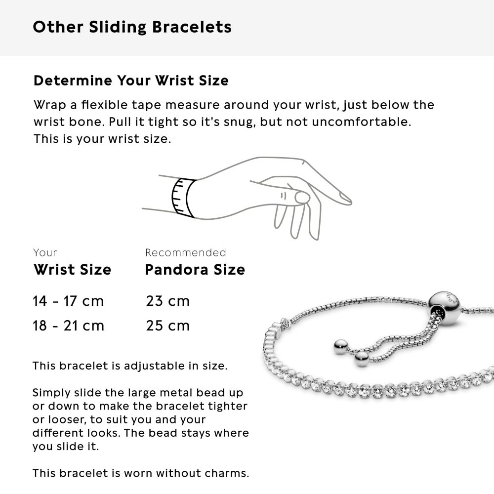 PANDORA Timeless Women's Sterling Silver Sparkling Slider Bracelet for Charms, Size 23, With Gift Box - Image 2