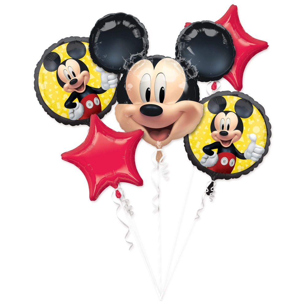 Amscan Anagram 4070101 - Disney Mickey Mouse Foil Balloon Bouquet - 5 Pieces