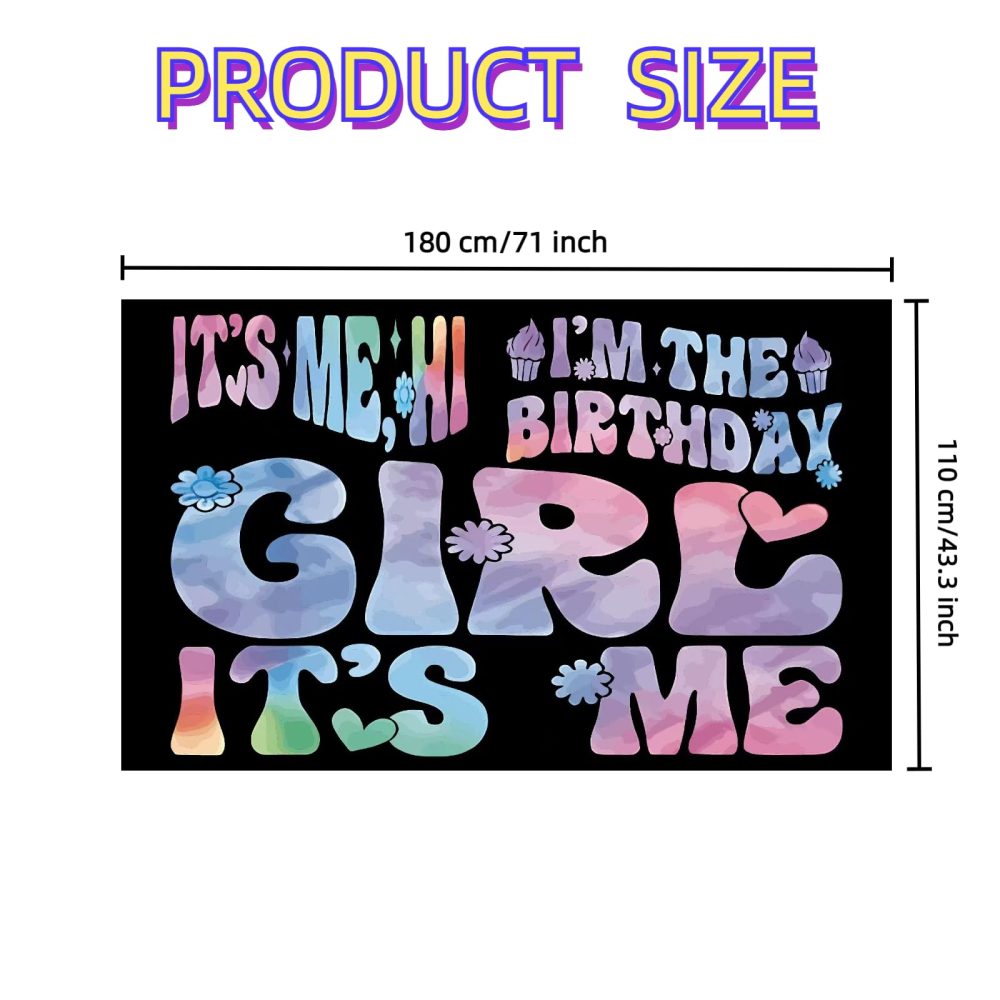 Music Theme Birthday Party Banner - 'Its Me Hi Im The Birthday Girl Its Me' Backdrop for Singer Party Decorations, Girls Birthday Party Supplies - Image 6