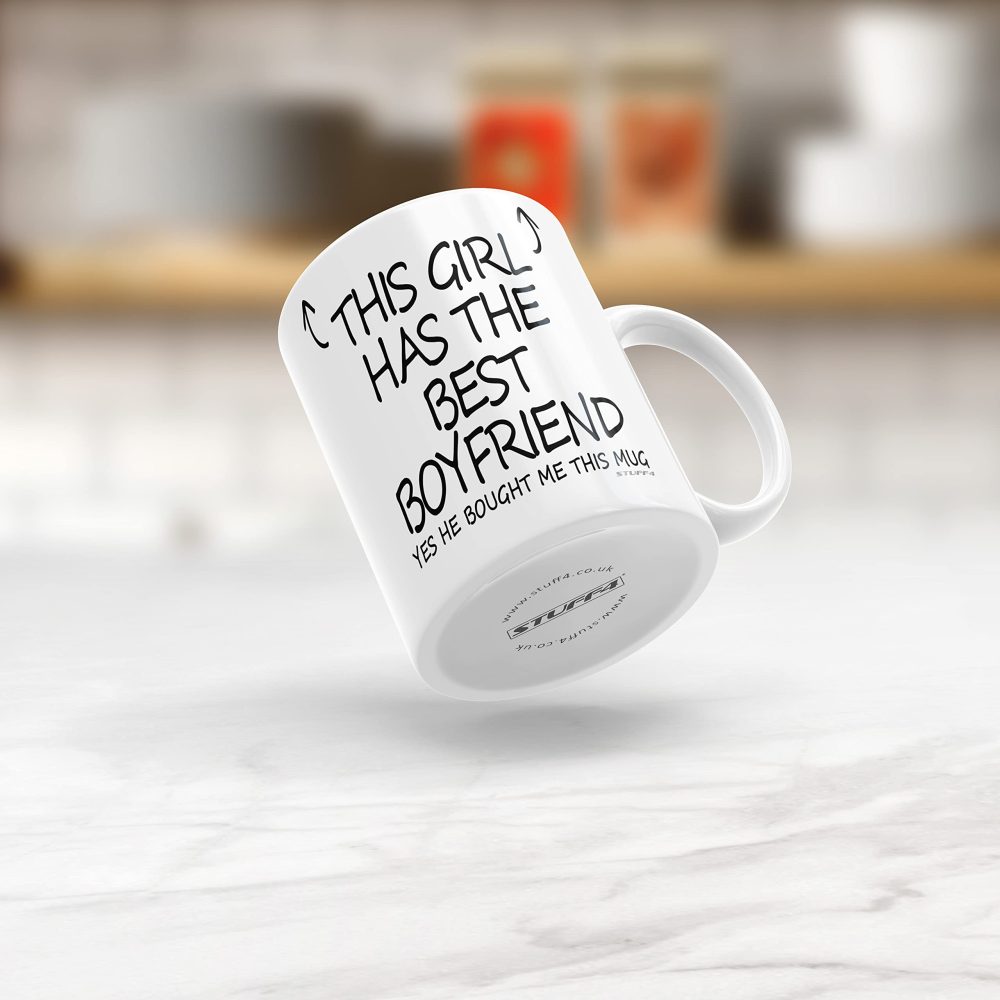 Anniversary Mug for Her - This Girl Has The Best Boyfriend Mug - Novelty Birthday Cute Girlfriend Gifts, Valentines Gifts for Her, Valentine Mug, 11oz Ceramic Dishwasher Safe Coffee Mugs - Image 4