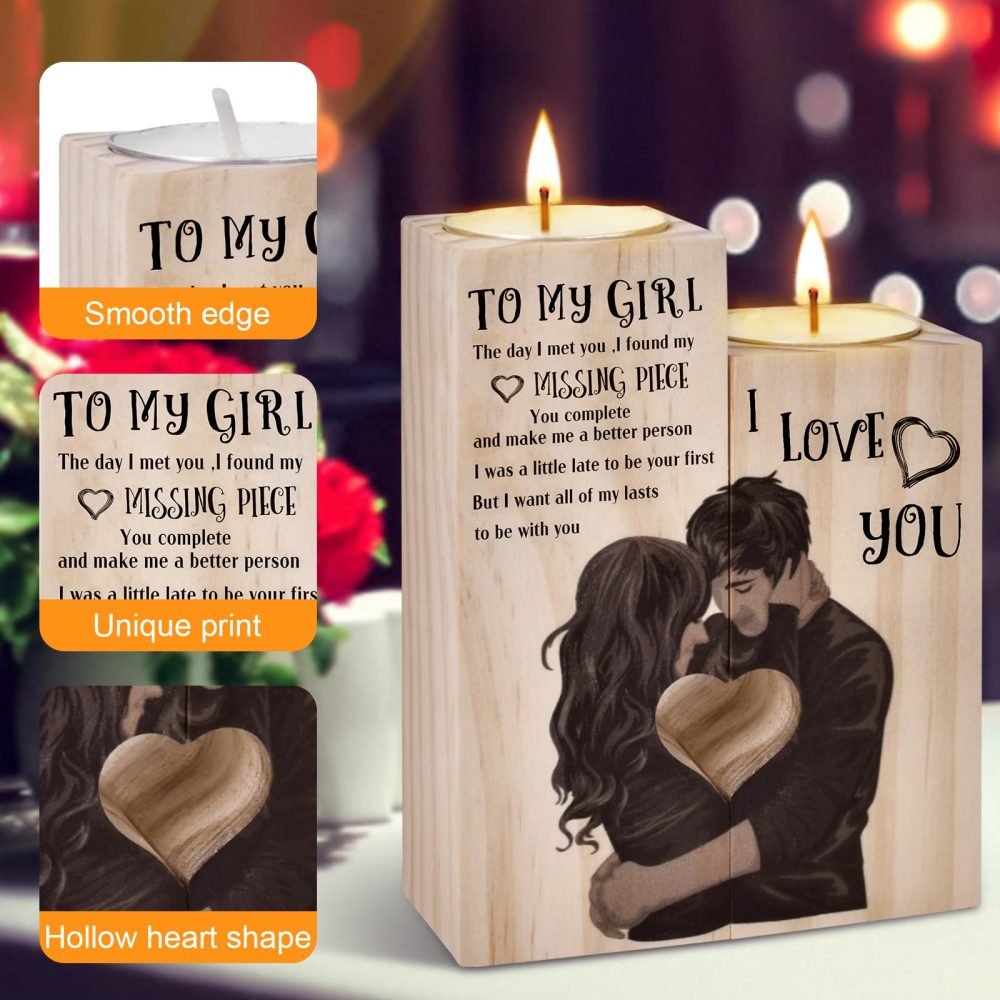 Valentines Gifts for Her Girlfriend,Heart-shaped Craft Candlestick Shelf Gifts for Women Wife,Birthday Gifts for Her Women Wife on Valentines Day Anniversary - Image 5