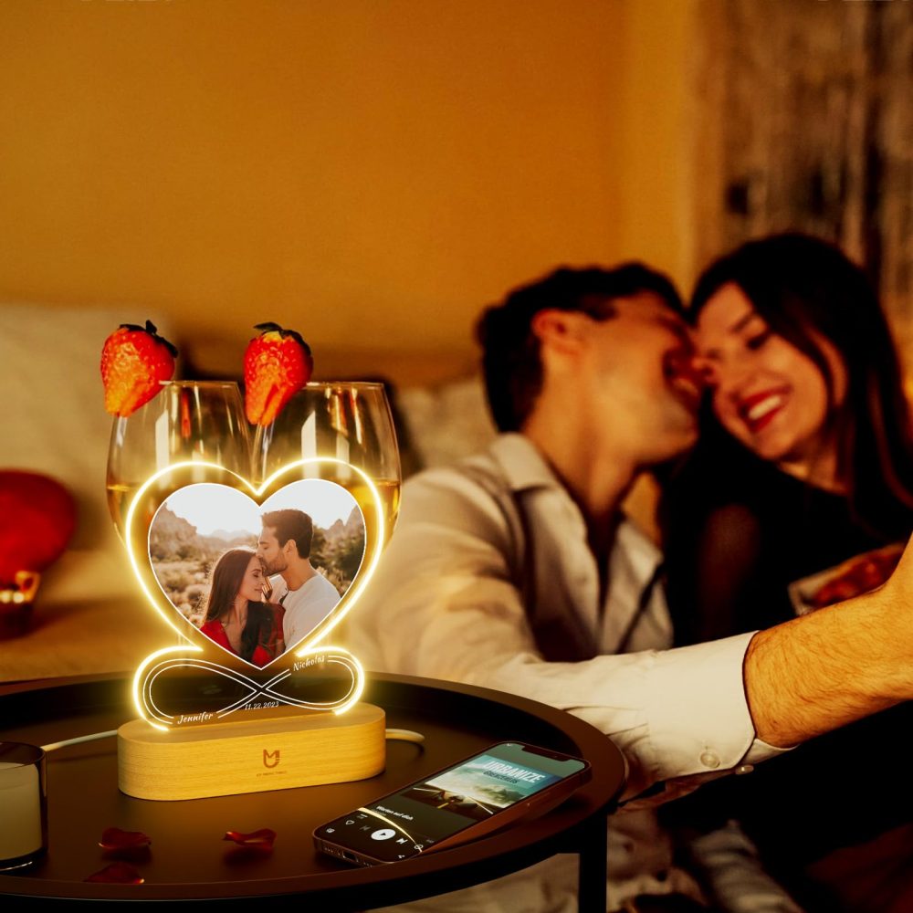 Bemaystar Personalised Gifts Love Lamp - Valentines Gifts for Her Him Girlfriend Boyfriend, Personalised Picture Customised Gifts Anniversary for Couple Men Women - Infinite Love - Image 3