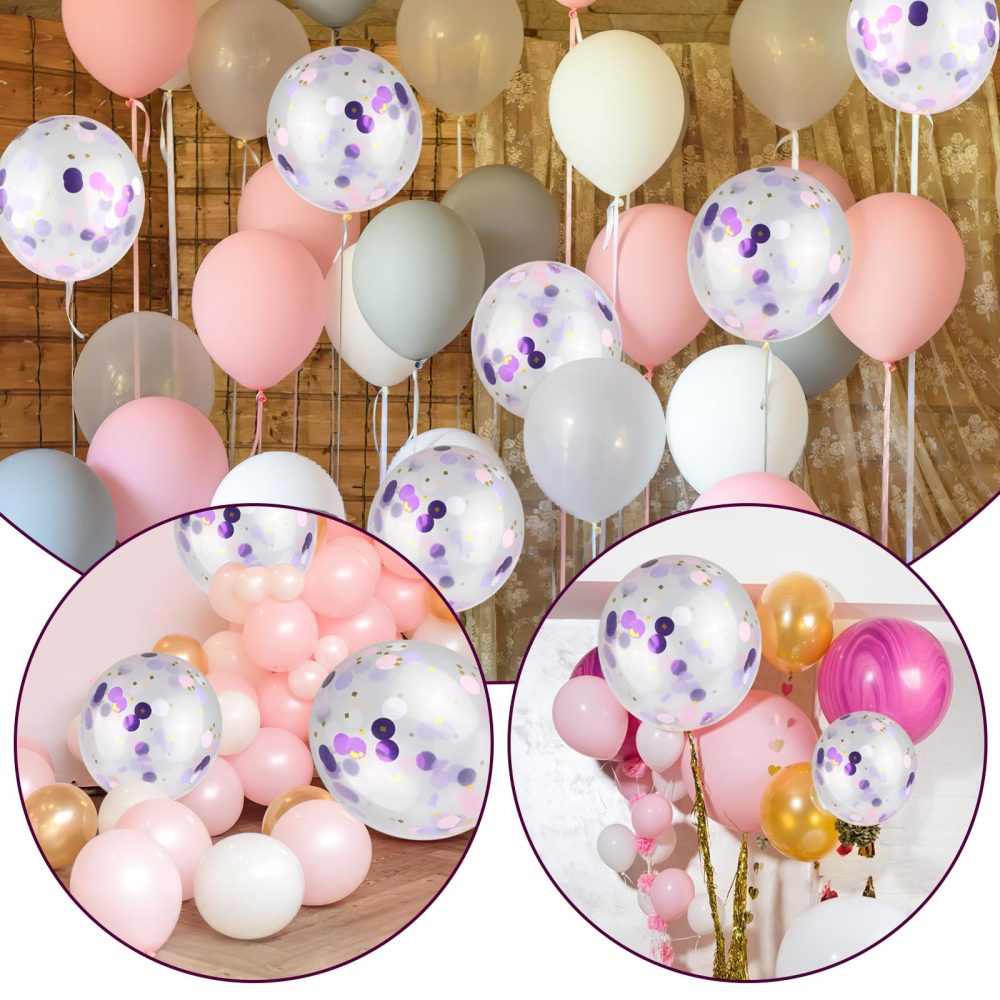 RVLZKCPG 50g Paper Confetti, 2.5cm Round Tissue Confetti, Purple Gold Glitter Table Confetti, Biodegradable Confetti for Birthday Wedding Celebration Party Decoration - Image 3