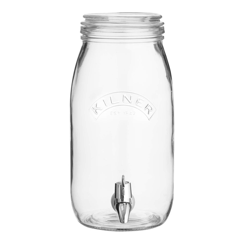 Kilner 3 Litre Glass Storage Jar with Dispensing Tap Ideal for Daily Water Intake, Infused Drinks, and Cocktails Perfect for Home Hosting, Parties & Buffets