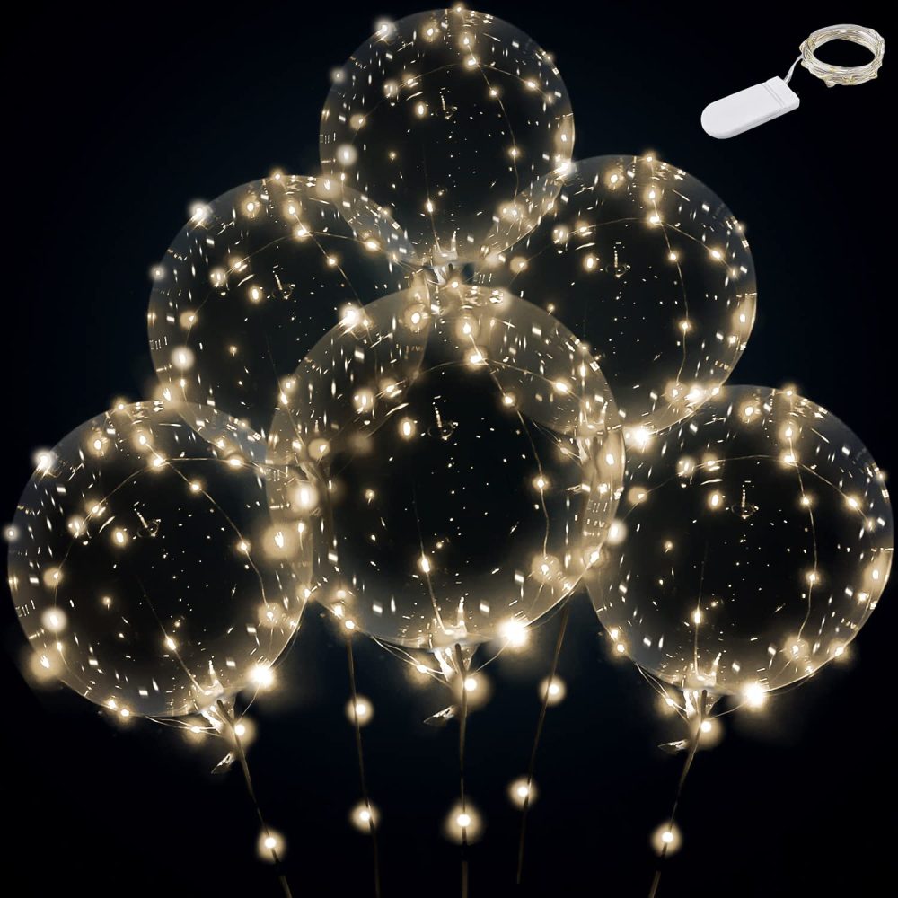 Light up led balloons (warm white-12 sets with battery)