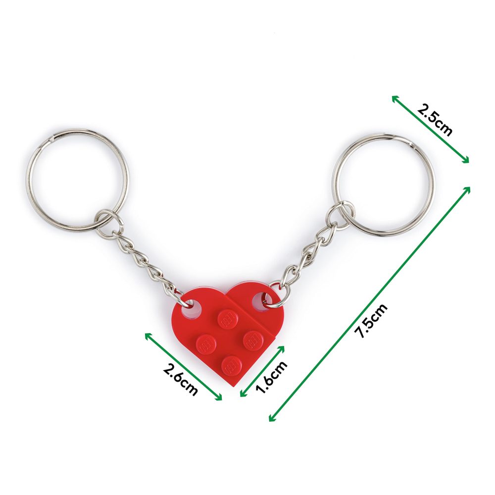 LEGO Heart Keyring | Two Keyrings | Gift Pouch Included | Red - Image 5