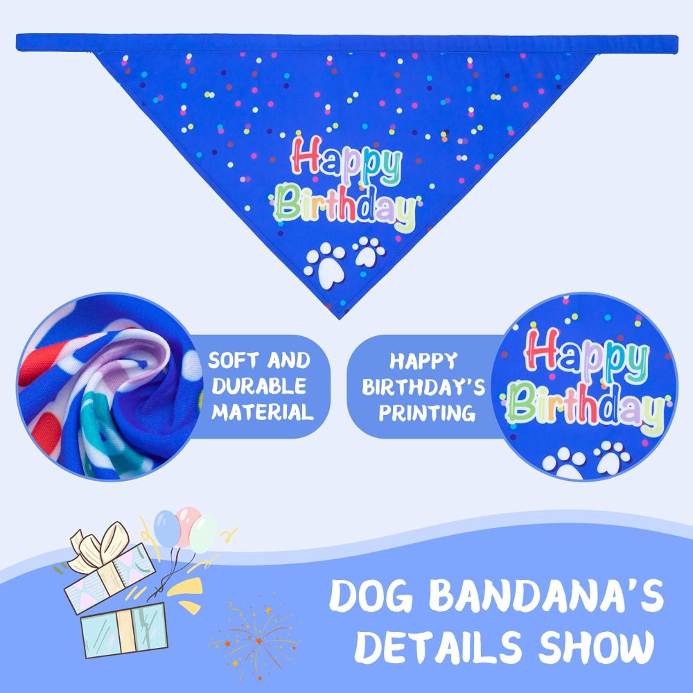 KOOLTAIL Dog Birthday Bandana Hat Balloon Plush Toy Set, Cute Pet Happy Birthday Accessory Puppy Chew Toy for Dogs Cats Puppies - Image 6