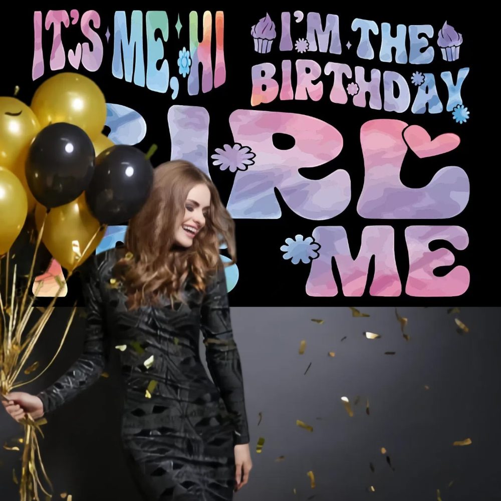 Music Theme Birthday Party Banner - 'Its Me Hi Im The Birthday Girl Its Me' Backdrop for Singer Party Decorations, Girls Birthday Party Supplies - Image 4