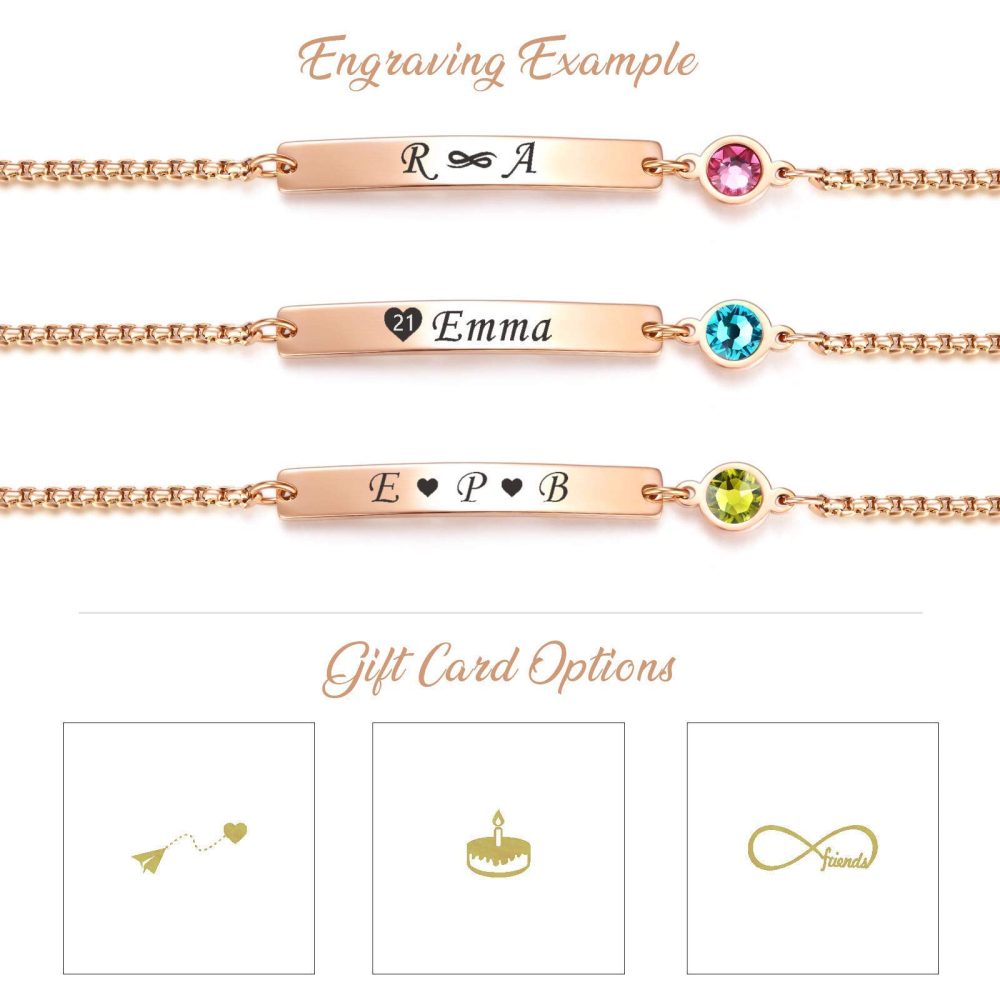 TMT® Personalised Birthstone Bracelets Gift for Birthday Friendship Mum Auntie Sister 18th 21th 30th 40th 50th 60th 16th 13th Her Women Girl Best Friend - Image 5