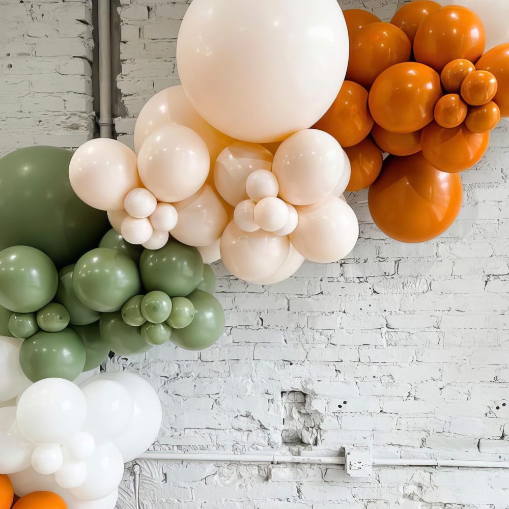 Sage Green Brown Balloons, Fall Balloons Orange Brown Yellow Balloons Burgundy balloons for Thanksgiving Wild Woodland Theme Party Birthday Baby Shower Wedding Bridal Shower Anniversary Decorations - Image 4