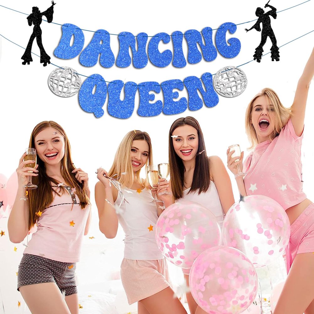 Konsait Glitter Dancing Queen Party Decorations, Mamma Mia Bachelorette Party Decorations Disco Ball Banner for Birthday Bridal Shower Wedding Party - Image 7