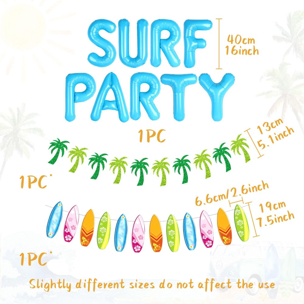 JeVenis Surf Up Party Decoration Surf Up Party Supplies Backdrop The Big One Surf Birthday Baby On Board Backdrop for Summer Beach Baby Shower Birthday Party - Image 6