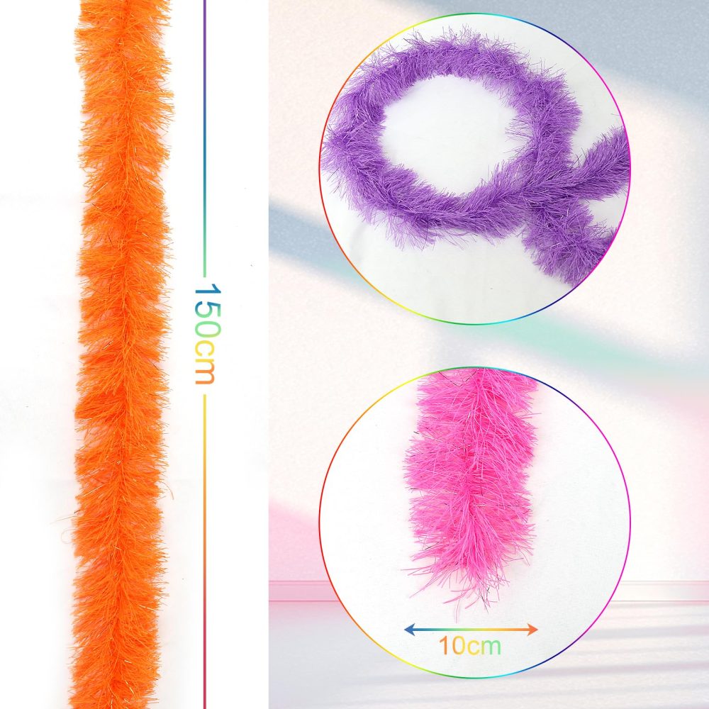 LACGO Pack of 12 Colorful Feather Boas Artificial Fluffy Boa Decorations Fancy Dress for Women Fancy Costume for Girls Dress up Dancing Wedding Party Cosplay Halloween - Image 6