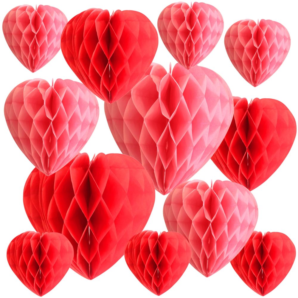 Premium Reusable Valentines Decorations - Valentines Day Decorations - Red Hanging Heart Decoration for Engagement Wedding Anniversary Bridal Shower Birthday Decoration