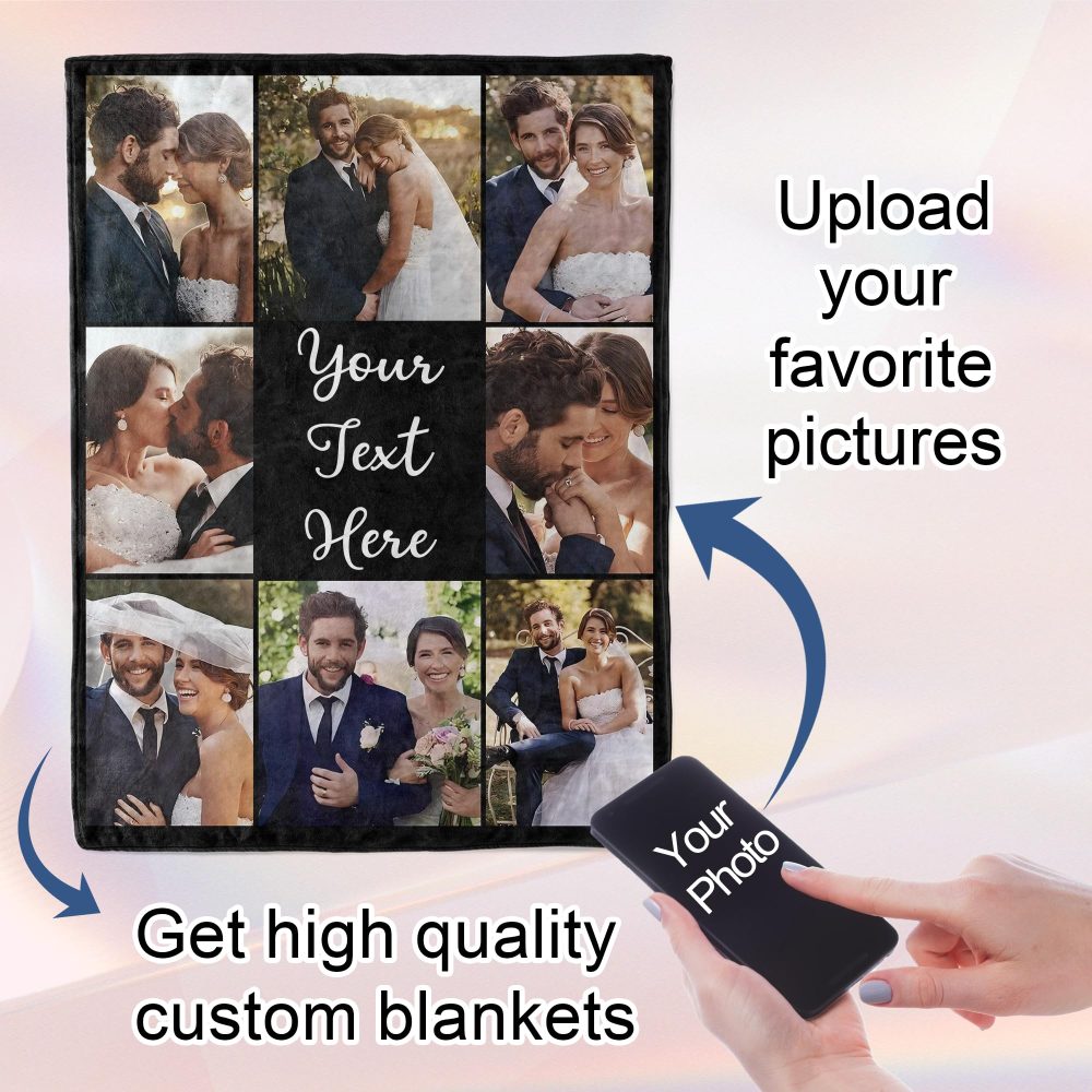 Personalised Photo Blanket for Adult Kids, Customised Blanket with Picture Text, Custom Blanekt, Personalised Christmas Valentines Anniversary Birthday Gifts for Her Women Men Him Girlfriend Boyfriend - Image 5