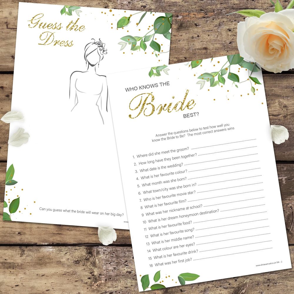 Olivia Samuel Hen Party Games – 7 Games in 1 Mega Bundle. 10 Player Pack Bridal Shower/Hen Party Botanicals Design - Image 6