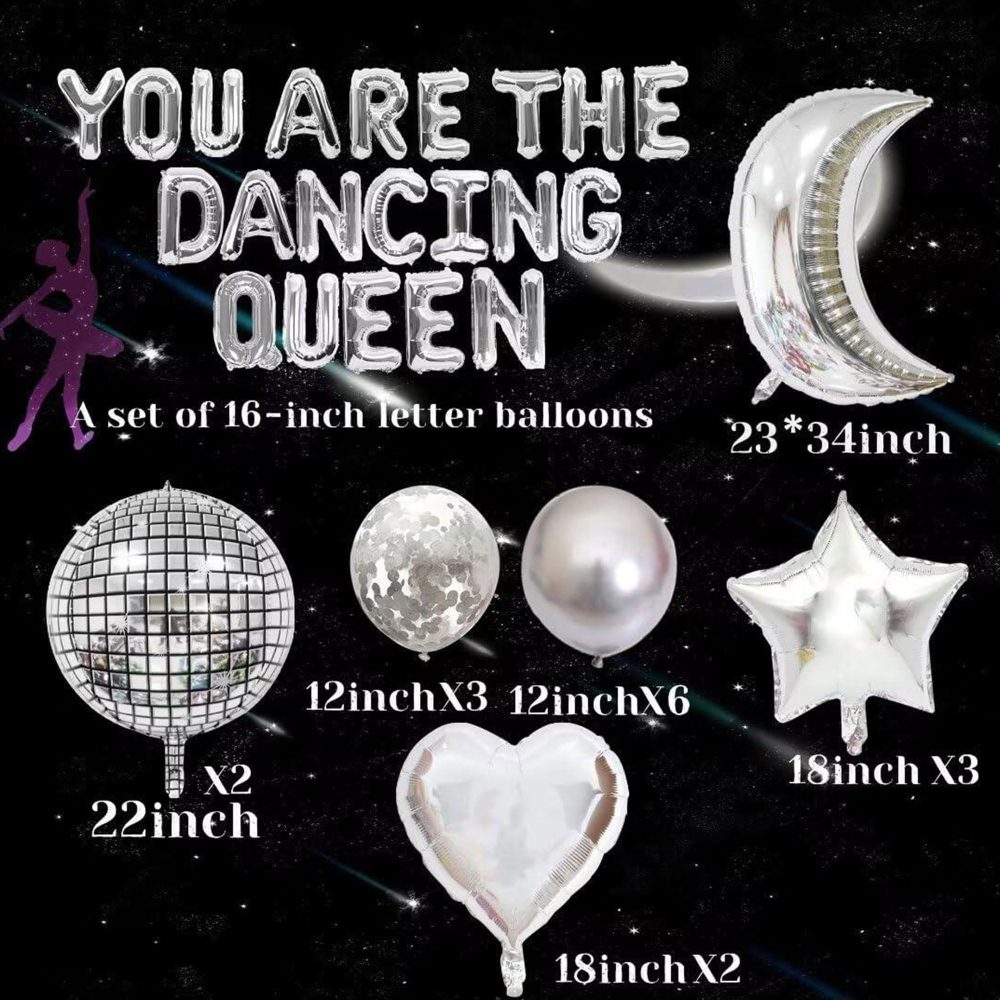 JeVenis You are the Dancing Queen Decoration You are the Dancing Queen Balloons You are the Dancing Queen Banner You are the Dancing Queen Sign 70s Disco Decoration 70s Disco Party Supplies - Image 9