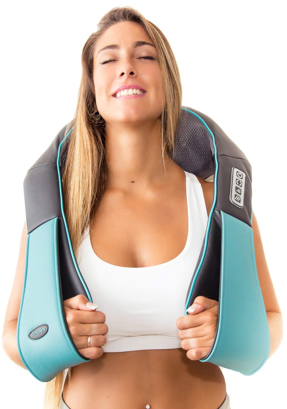 InvoSpa Shiatsu Back Shoulder and Neck Massager with Heat - Deep Tissue Kneading Pillow Massage - Back Massager, Shoulder Massager, Electric Full Body Massager