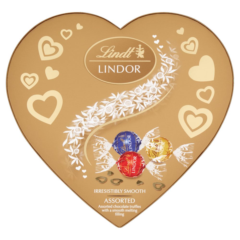 Lindt Lindor Heart Assorted Chocolate Approx 16 balls, 200g - Chocolate Truffles with a Smooth Melting Filling - Gift Present - Valentine's Day, Birthday, Celebrations, Congratulations