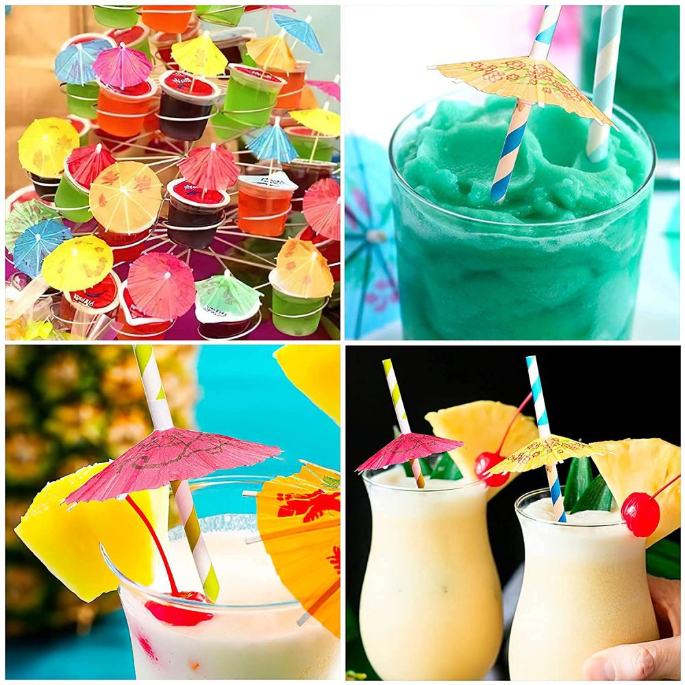 120PCS Cocktail Accessories for Drinks,Cocktail Party Decorations,Cocktail Fruit Label,Swizzle Sticks Paper Umbrella Sticks,Drinks Summer Party Drink Decorations Hawaiian Tropical Party Decoration - Image 6