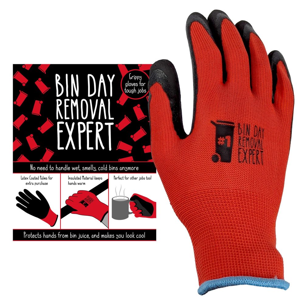 ALL THE JEST Quirky Gift for Men - Bin Day Removal Gloves - Father's Day Gifts for Men - Home Tool Kit - Gifts for Boyfriend Husband Dad - Work Gloves for DIY Gardening Hobbies Repair Jobs