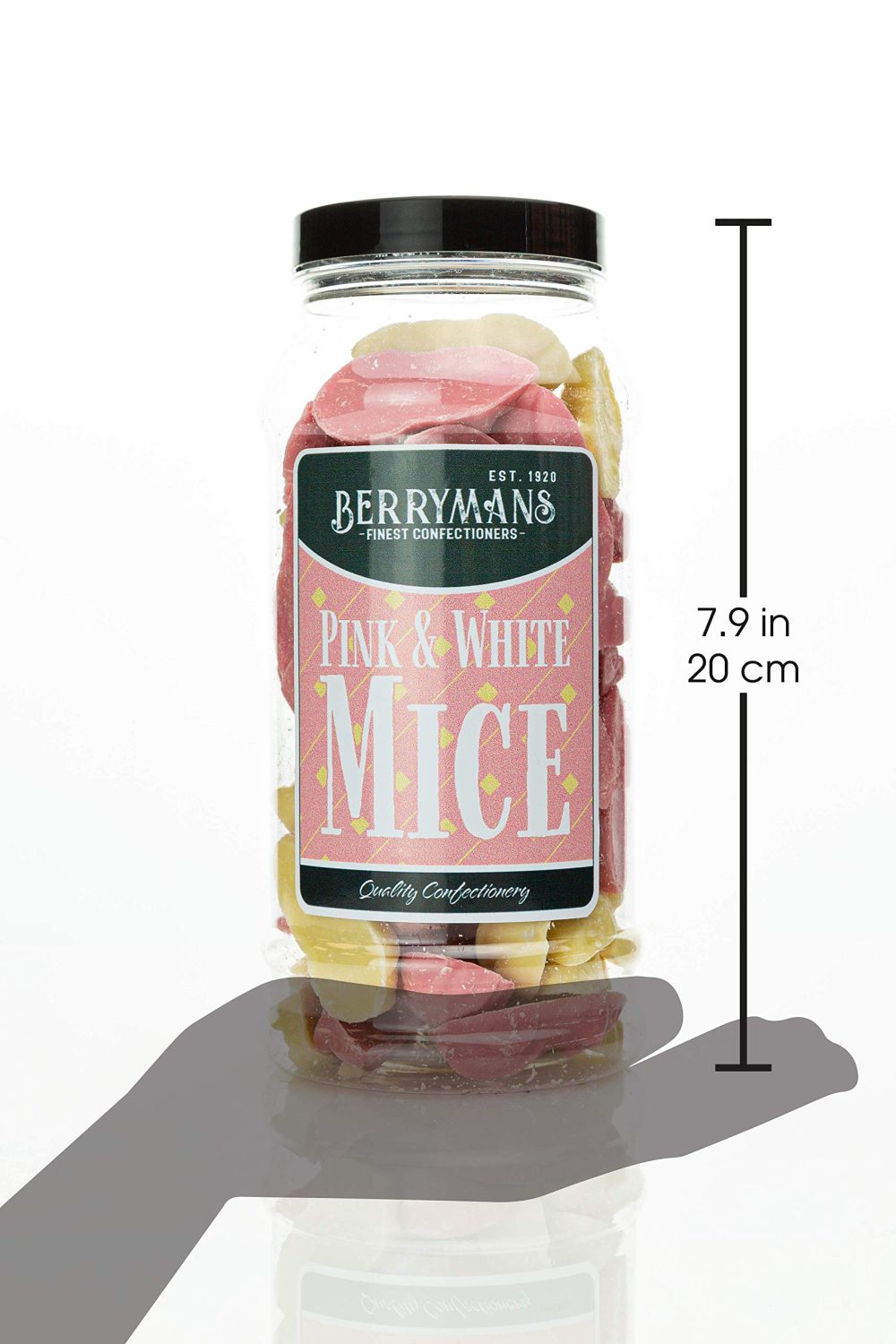 Original Pink and White Mice Strawberry & Cream Retro Sweets Gift Jar by Berrymans Sweet Shop - Classic Sweets, Traditional Taste. - Image 4