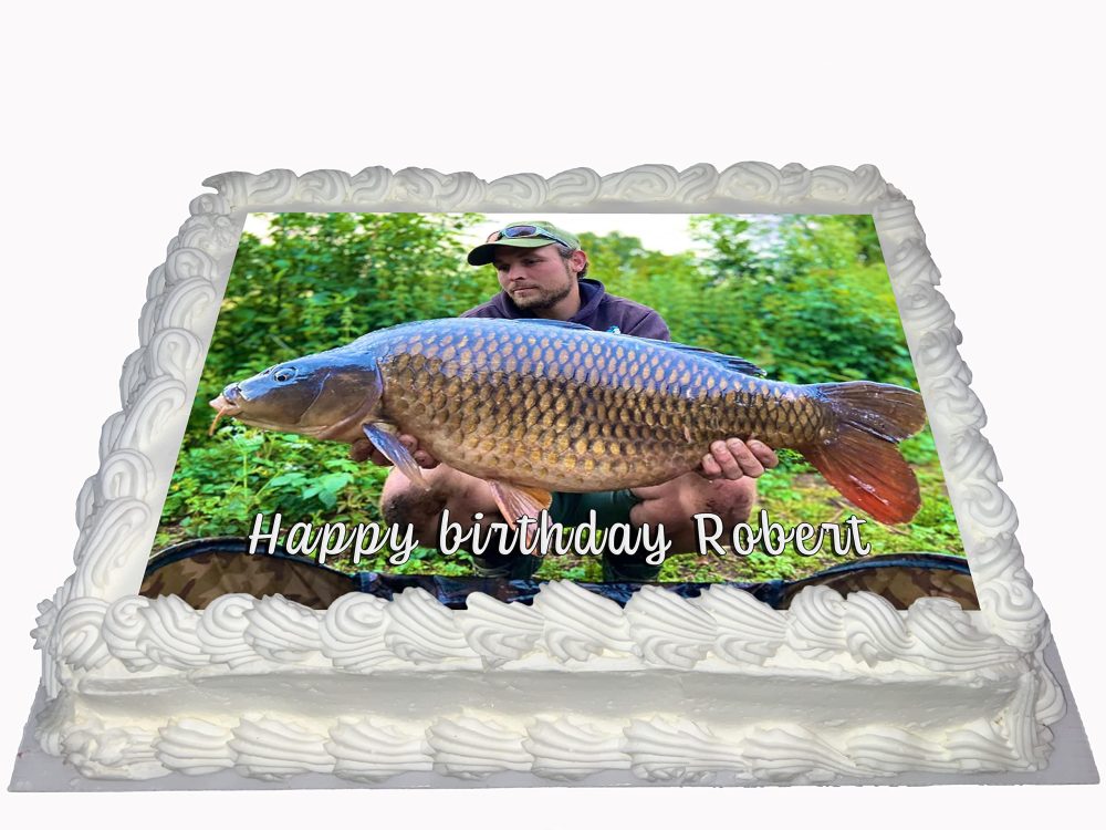 YOUR OWN PHOTO IMAGE WITH PERSONALISED MESSAGE LARGE SIZED EDIBLE ICING CAKE TOPPER DECORATION SUITABLE FOR USE ON COSTCO CAKE - Image 2