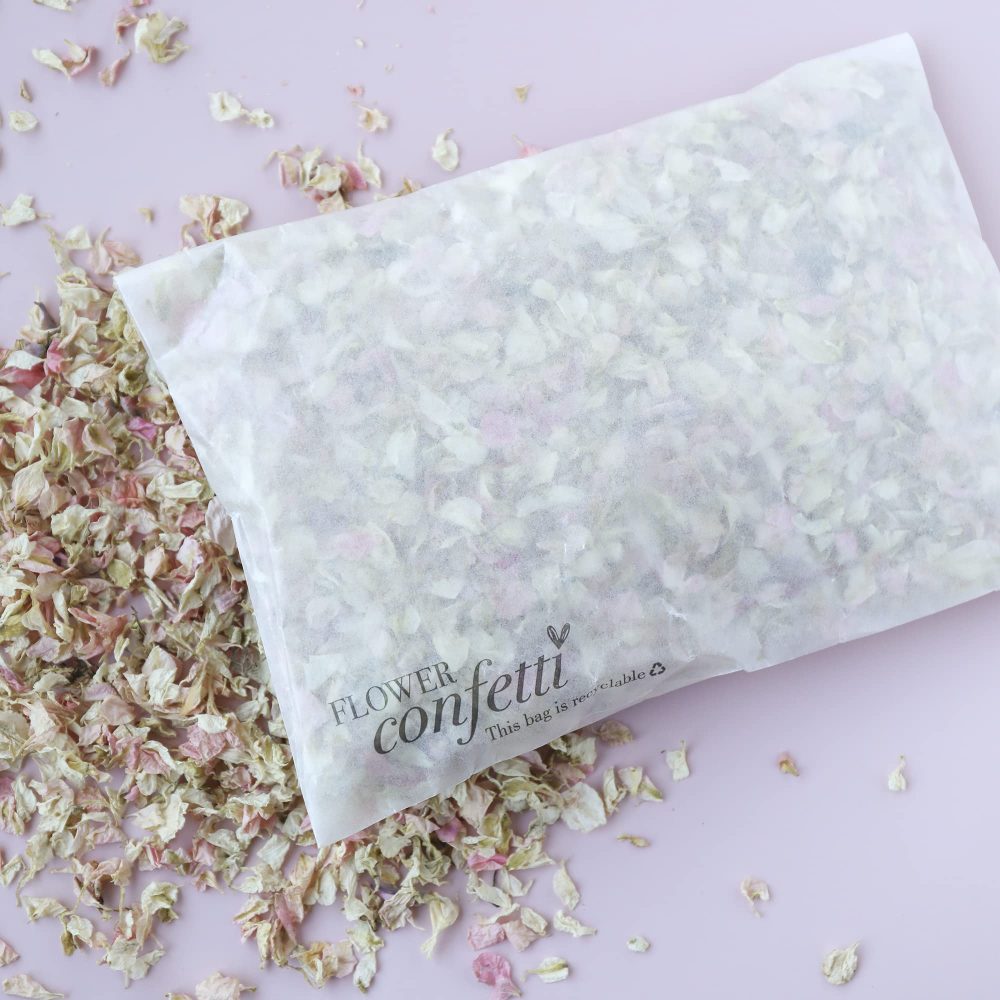 Natural Biodegradable Confetti Wedding | Cheap Real Dried Flower Petals | Eco-friendly Flower Confetti. Bags of Eco Confetti (Vintage Pink + Ivory) - Image 3