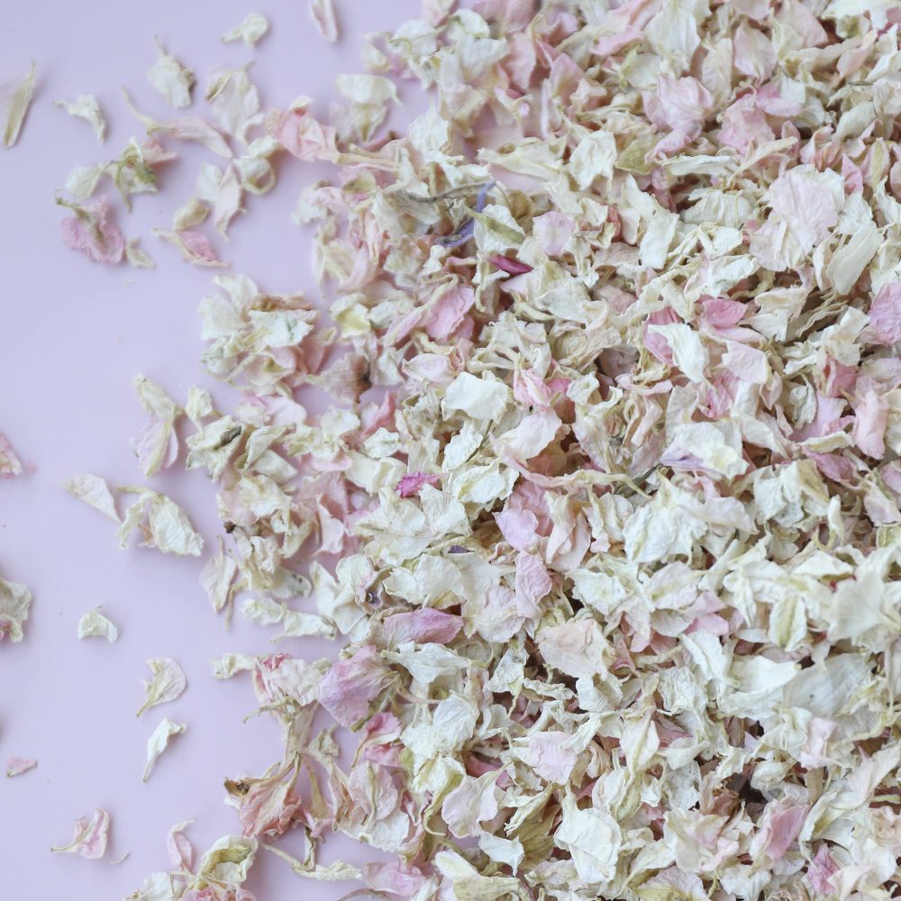 Natural Biodegradable Confetti Wedding | Cheap Real Dried Flower Petals | Eco-friendly Flower Confetti. Bags of Eco Confetti (Vintage Pink + Ivory)