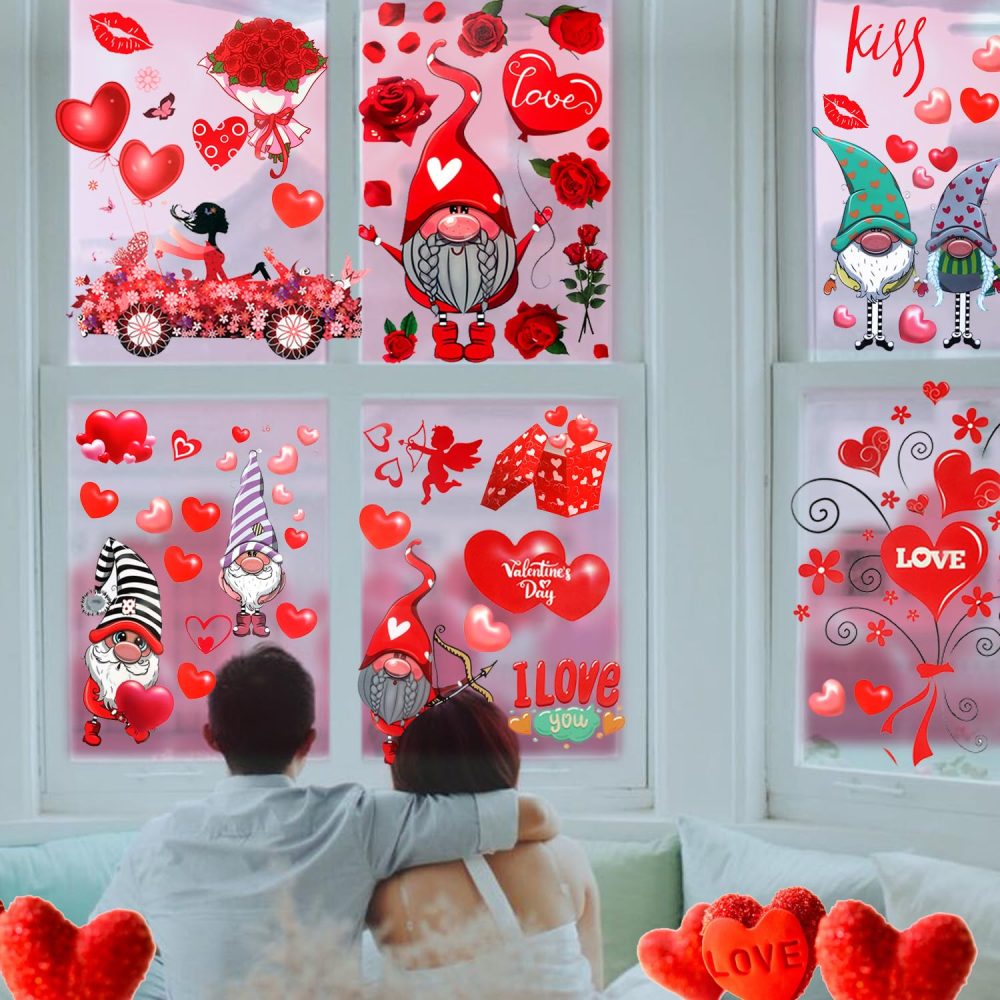 9 Sheet Valentines Day Window Clings Decorations - Image 5