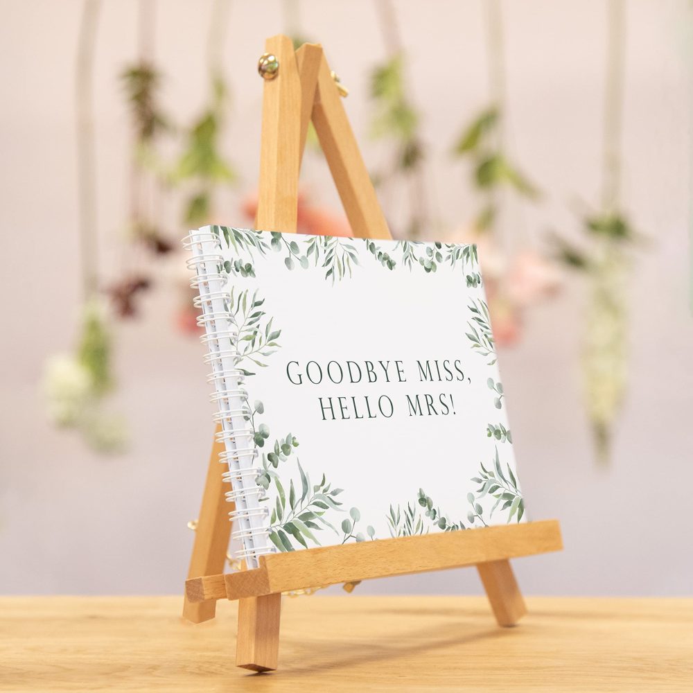 Goodbye miss hello mrs hen party guest book and wooden keepsake pen | hen party accessories | kiss the miss goodbye | hen do accessories | team bride gifts - Image 4