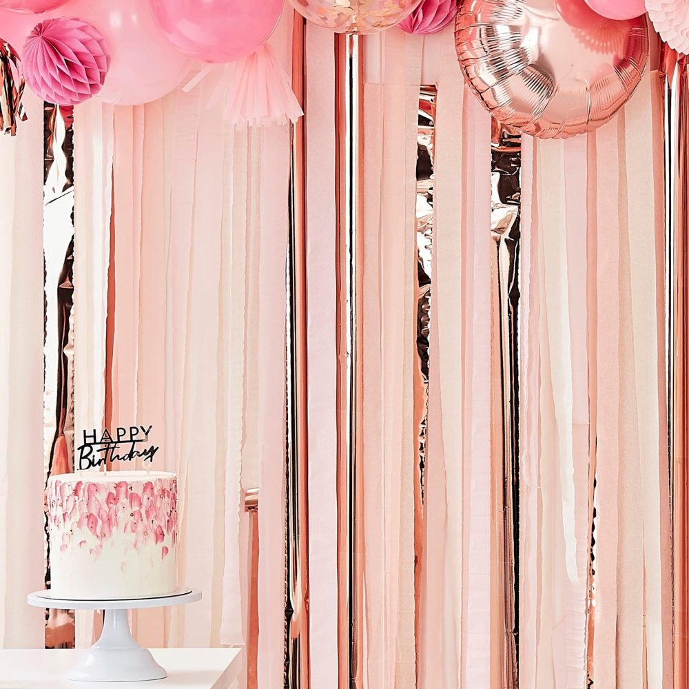 Ginger Ray Pink and Rose Gold Party Streamer Backdrop Mix - Image 3