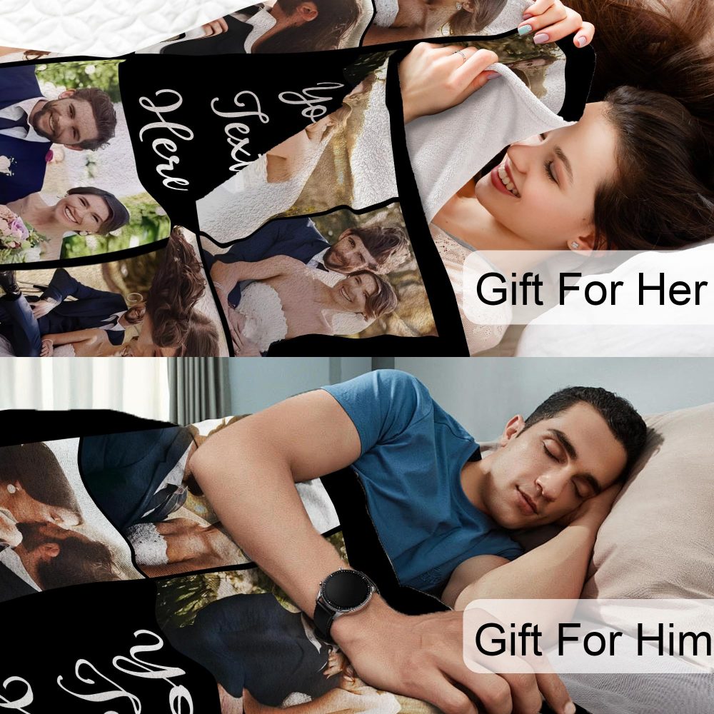 Personalised Photo Blanket for Adult Kids, Customised Blanket with Picture Text, Custom Blanekt, Personalised Christmas Valentines Anniversary Birthday Gifts for Her Women Men Him Girlfriend Boyfriend - Image 4