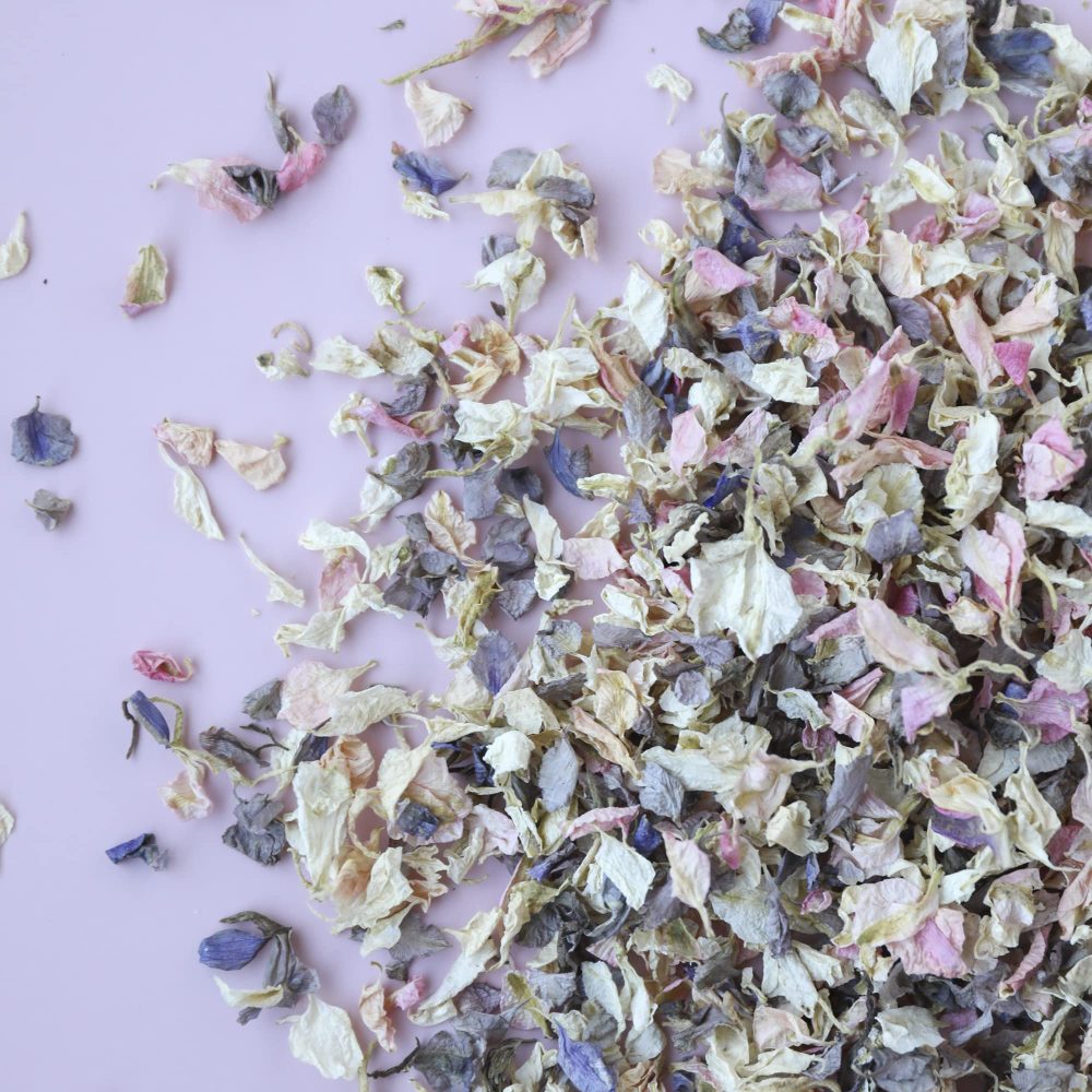 Flower Confetti | Biodegradable Wedding & Celebration Confetti | Real Dried Flower Petals | Eco-friendly Flower Confetti (Vintage Pink, Grey & Ivory)