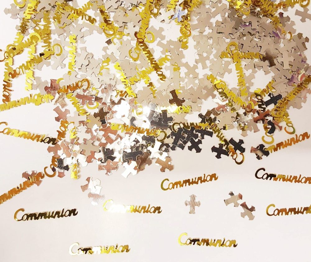 Communion Gold Silver Table Metallic Foil Scatter Sprinkle Confetti Decorations x 3 PACKS