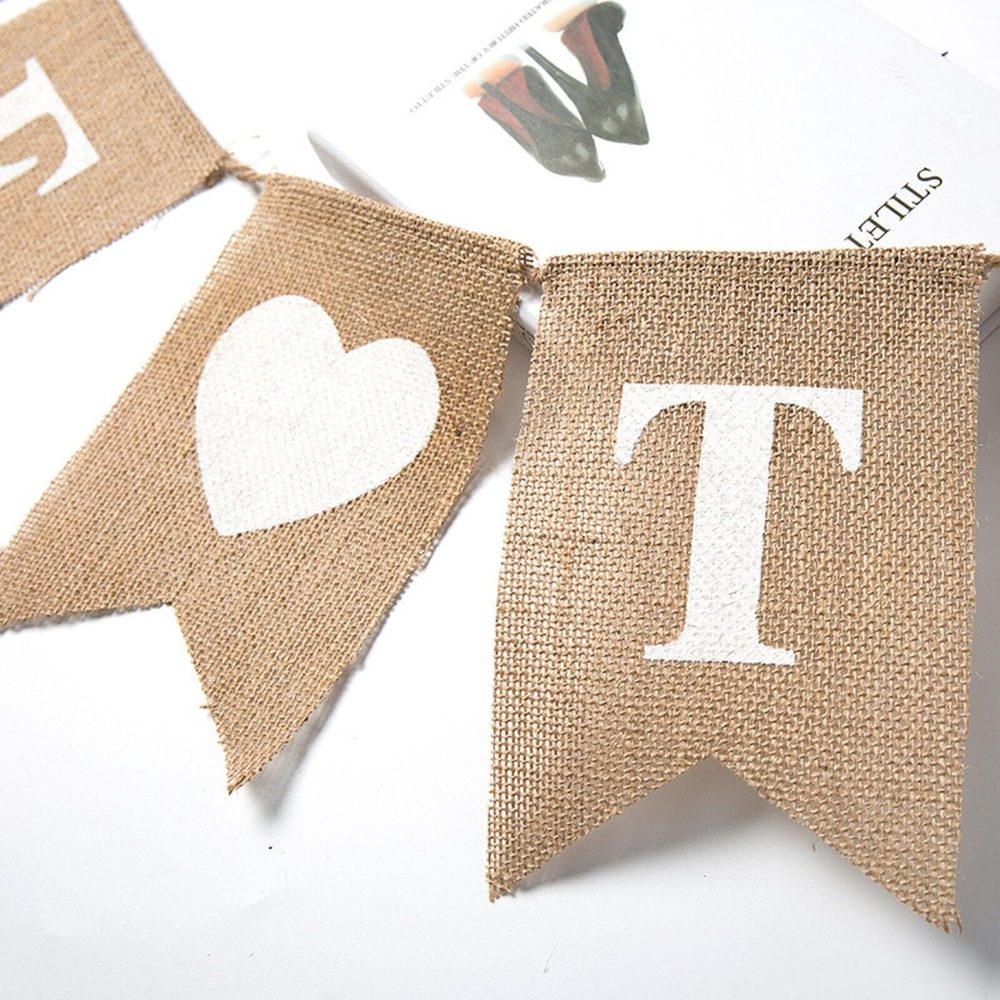 Bride To Be Banner, 3m Natural Wedding Hen Party Banner Rustic Hessian Fabric, Hanging Bunting Decorations for Bridal Shower Engagement Bachelorette Party - Image 2