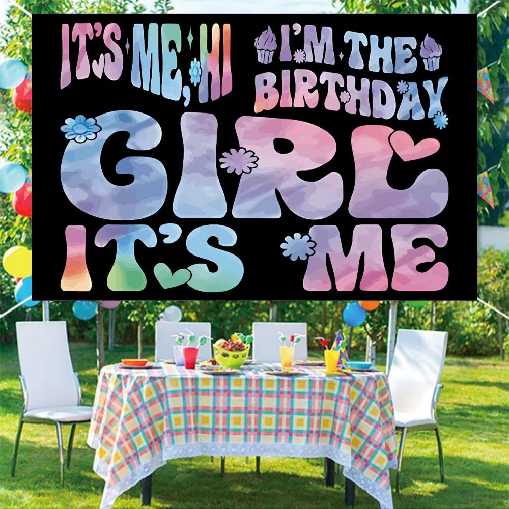 Music Theme Birthday Party Banner - 'Its Me Hi Im The Birthday Girl Its Me' Backdrop for Singer Party Decorations, Girls Birthday Party Supplies - Image 7