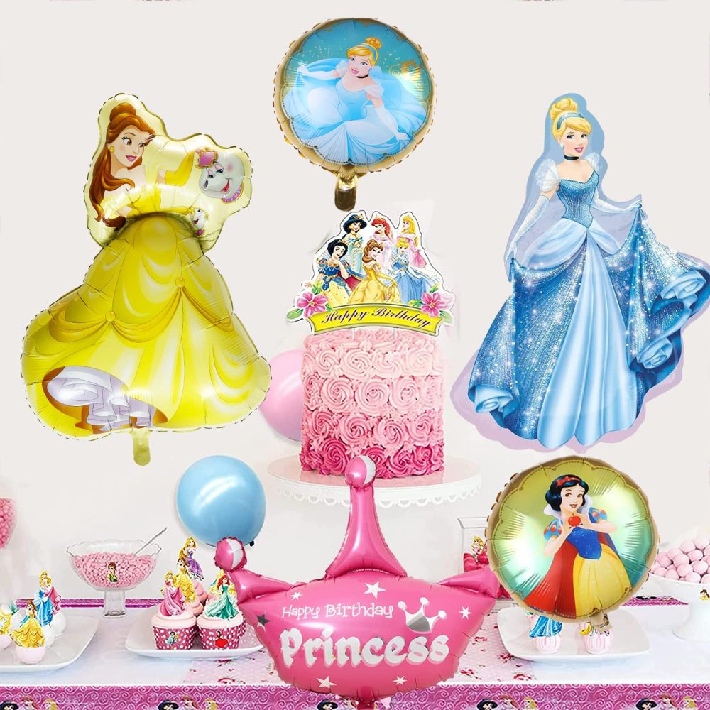 Princess Balloons Princess Birthday Party Decorations Princess Foil Balloons For Girl’s Birthday Baby Shower Princess Themed Party Decorations - Image 2