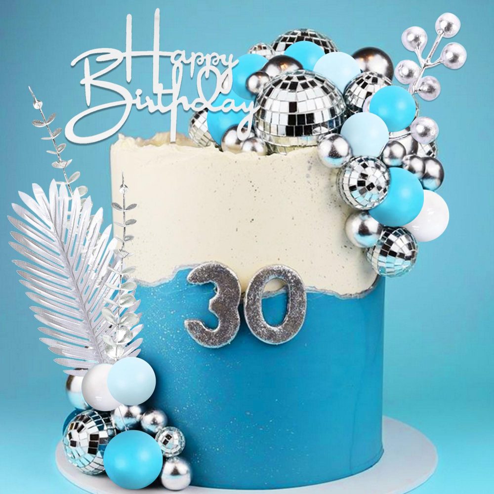 Roaring Good Time Disco Balls Cake Topper Mamma Mia Cake Decor Blue Silver Balls Cake Topper Dancing Queen Party Favors for 70s Birthday Last Disco Bachelorette Anniversary - Image 5