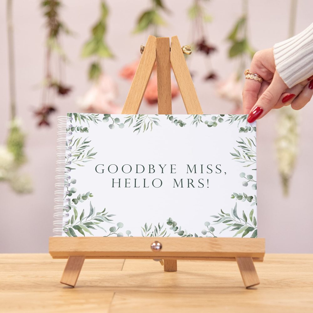 Goodbye miss hello mrs hen party guest book and wooden keepsake pen | hen party accessories | kiss the miss goodbye | hen do accessories | team bride gifts - Image 6