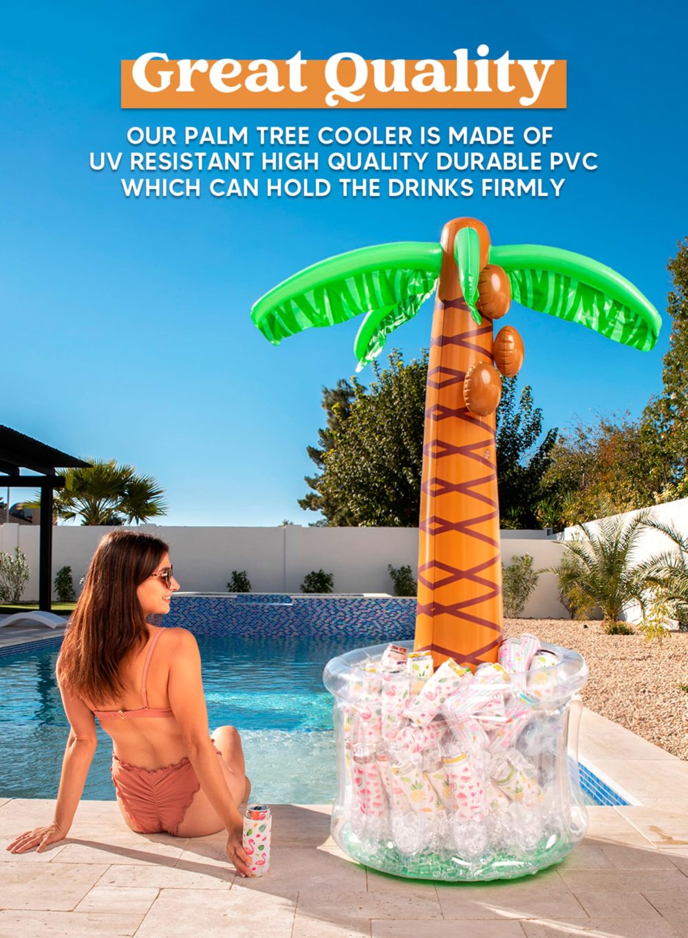 JOYIN 60" Inflatable Palm Tree Cooler, Theme Beach Party Decor, Party Supplies for Pool Party and Beach Party - Image 9