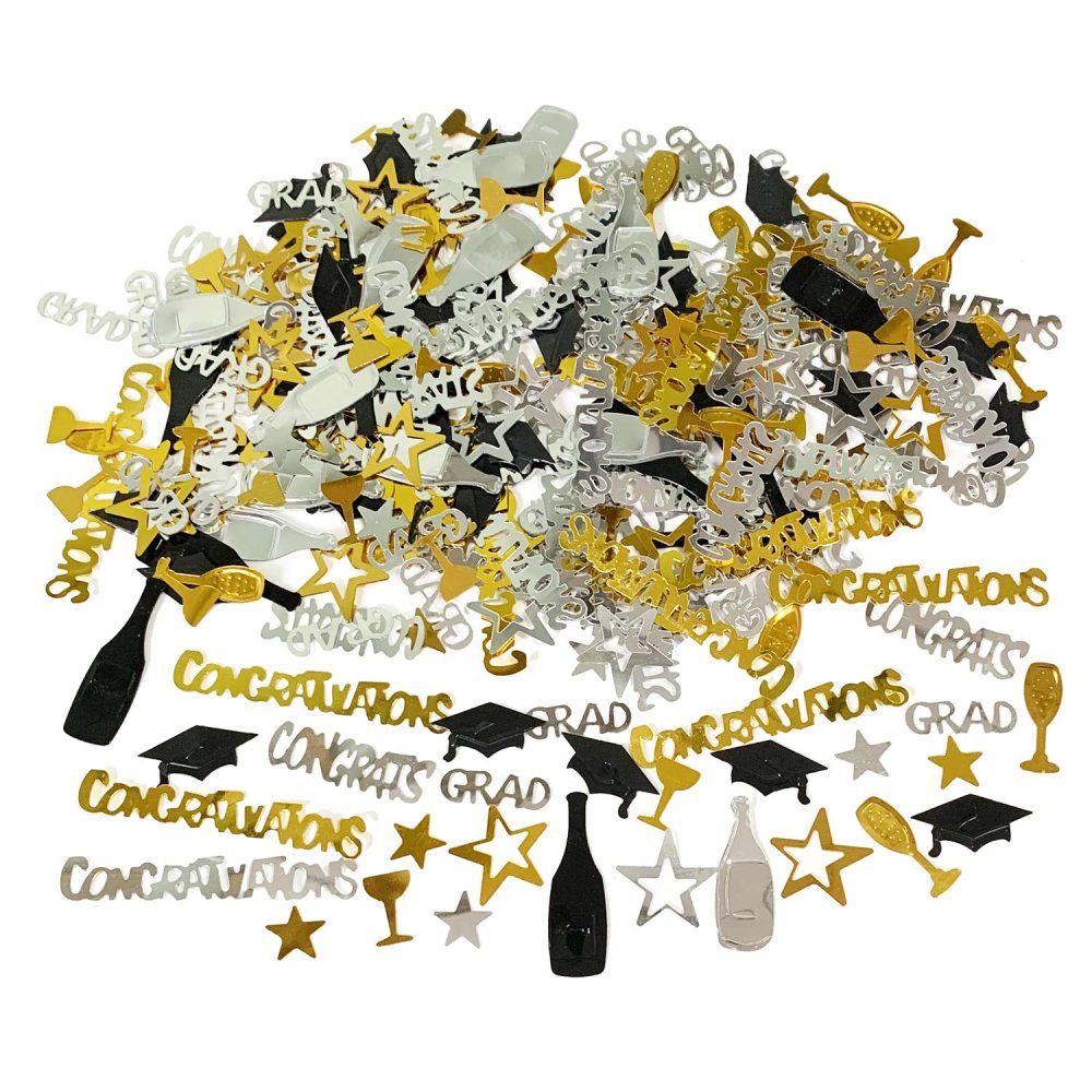 ZERODECO Graduation Decorations, Black and Gold We Are So Proud Of You Banner Paper Pompom Fan Hanging Swirls Graduation Confetti Paper Garland Party Balloons for Grad Party Decoration Supplies - Image 5