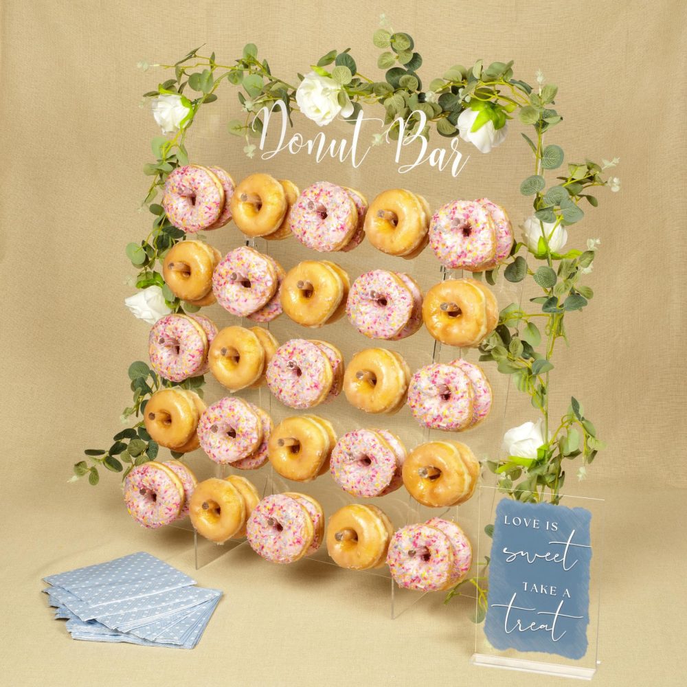 Opal Lily Donut Wall Display Stand - Acrylic Donut Stand Holds 50 Donuts | XL Donut Board Display Doughnut Wall | Large Donut Wall Stand for Party & Wedding | Donut Holder Stand Party Decor - Image 9