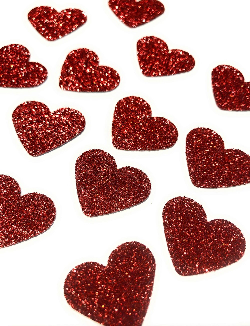 50 x Red Glitter love hearts confetti/table confetti, Anniversary, Valentines day decorations - Image 2