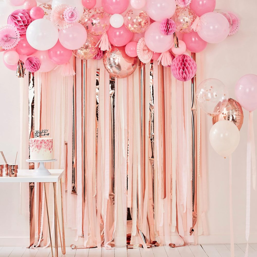 Ginger Ray Pink and Rose Gold Party Streamer Backdrop Mix - Image 5