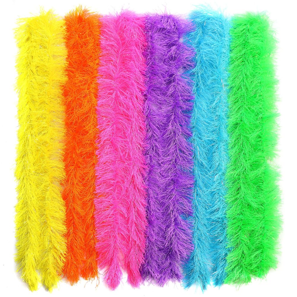 LACGO Pack of 12 Colorful Feather Boas Artificial Fluffy Boa Decorations Fancy Dress for Women Fancy Costume for Girls Dress up Dancing Wedding Party Cosplay Halloween